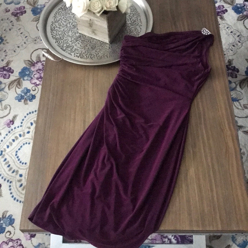 Purple One Shoulder Ralph Lauren Dress